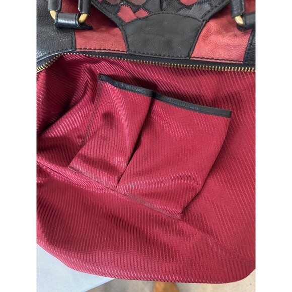 LOCKHEART Y2K MULTICOLOR LARGE LEATHER BAG/SACHEL NO SHOULDER STRAP - Picture 10 of 12